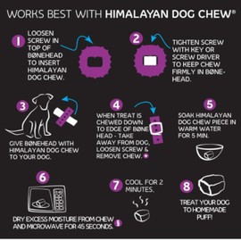 Himalayan Dog Chew Bonehead, Small Dog Chew Holder, Secures Yak Chews and Bully Sticks, Durable Nylon Dog Treat Holder, Safe Chew Toy for Puppies and Small Dogs, Safe Chewing Accessory, 1 Dog Toy