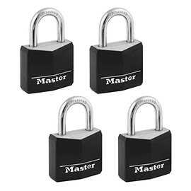 Master Lock Candado Negro para Exteriores con Llave, Candado Estándar Resistente a la Intemperie con Cubierta, Candados con Llave Igual para Casillero