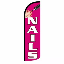 Nails Flag Flutter Feather Banner Swooper Extra Wide Windless