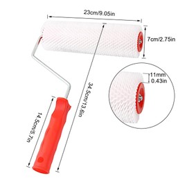 Bleed Roller Spiked Roller 23 cm, Spike Length 14 mm, Bleed Roller for Floor Coatings, Leveling Compound, Gradient Coating, Nail Roller for Ventilation of Floor Coatings