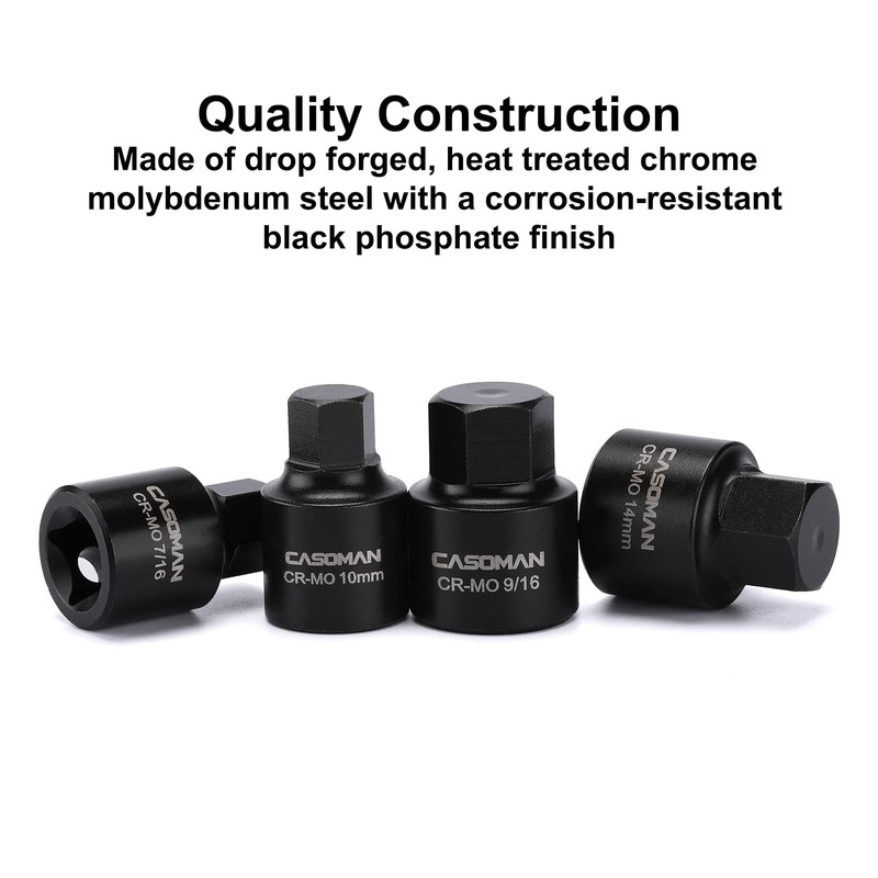 CASOMAN 16 Piece 3/8 Inch Drive Low Profile Impact Hex