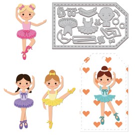 GLOBLELAND 1Pcs Ballet Dancer Cutting Dies Metal Bookmark Frame Die Cuts Embossing Stencils Template for Paper Card Making Decoration DIY Scrapbooking Album Craft Decor