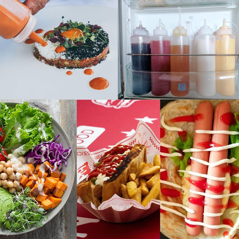 JinPhon Pack of 10 250 ml Squeeze Bottles, Plastic Squeeze