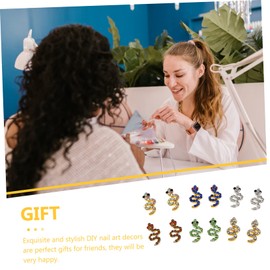 FOMIYES Rhinestone Manicure Decorations 3D Nail Charms Set Snake Design for Nail Art