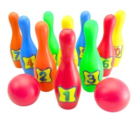 Juego de Bolos para Niños, Mini Boliche para Niños, con 12 Piezas y 2 Bolas, Juguete para Interiores y Exteriores, Juguetes de Educacíon para Niños