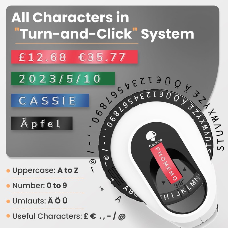 Phomemo Labelling Machine, 3D Embossing Machine E975, Portable Labelling Device,