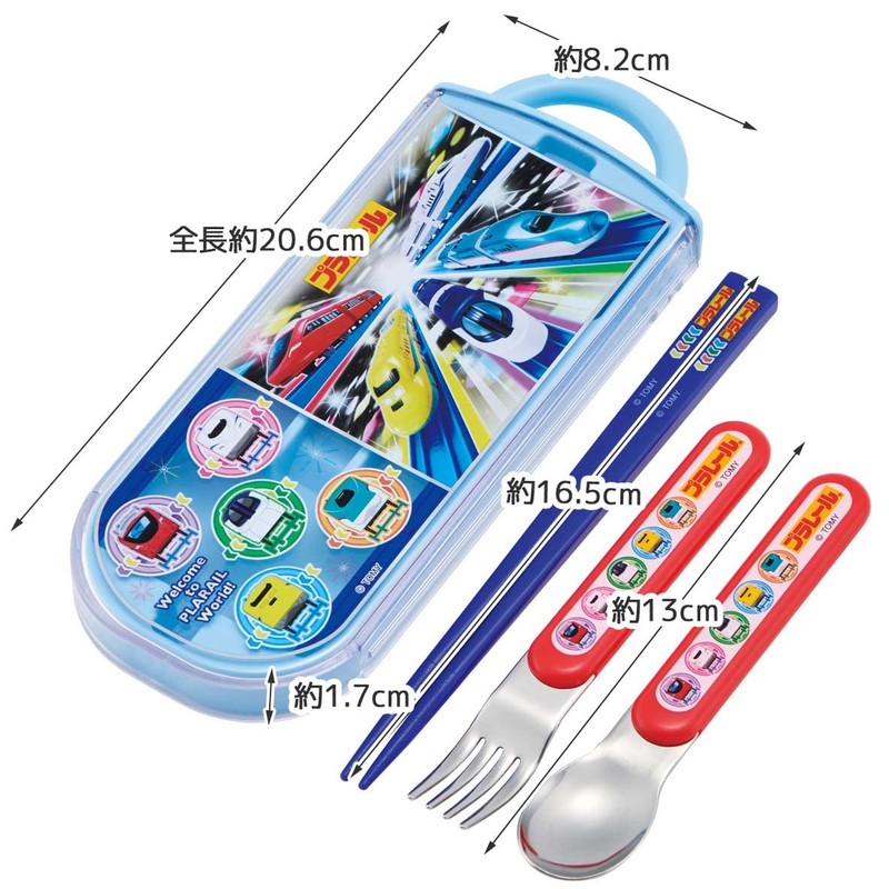 Skater TACC2AG-A Trio Set, Plarail 23 Chopsticks Spoon, Fork, Antibacterial,