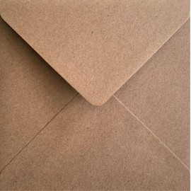 6" x 6" Brown Kraft Envelopes x 100 Pack - 155mm x 155mm Square