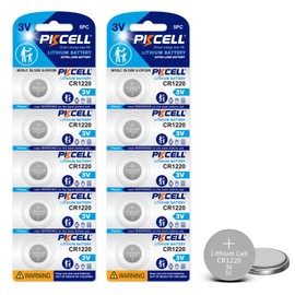 PKCELL CR1220 Battery CR 1220 3V Lithium Battery (10 Count (Pack of 1))