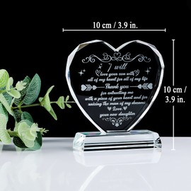 Mother of The Groom Gifts from Bride Glass Plaque Keepsake Thank You Wedding Day, Gift for Mother in Law from Daughter in Law, Etched Sign for Home Ornament