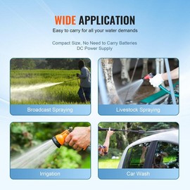 VEVOR 12V Water Pressure Diaphragm Pump Self-Priming Pump 70 PSI 5.5 GPM Boat RV:_5.3 GPM with 25 ft Coiled Hose