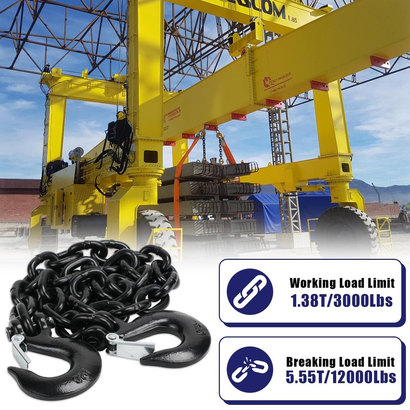 JEXTRA 1/4" x 35" Grade 70 Trailer Safety Chain, Clevis