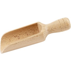 BICB Wooden Scoop (5.5 Inches) Natural Beech Wood Scoop for Flour, Bath Salt, Sugar, Cereal, Coffee and More - Multipurpose Wooden Spoon-Set of 2