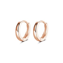 SNORSO Hoop Earrings, 925 Sterling Silver Hoop Earrings for Women, Hypoallergenic, 13 mm, Small Sleeping Hoop Earrings, Unisex Silver Hoop Earrings, Gift for Christmas, Sterling Silver