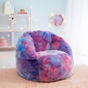 Heritage Kids Rainbow Faux Fur Kids Bean Bag Chair, Pink,