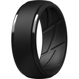 ThunderFit Men's Silicone Rings 10mm Wide 2.5mm Thick Rubber Bands, Breathable,Variety Multipack 1-7