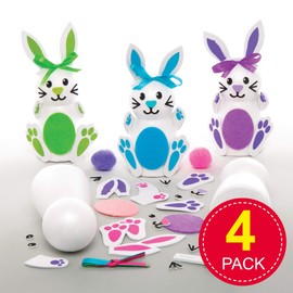 Baker Ross Build a Bunny Kits - Pack of 4, Easter Crafts, Craft For Kids (AT413)