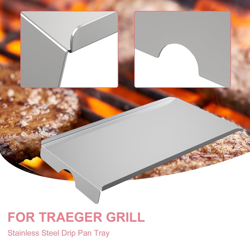 BMMXBI Drip Pan Tray Kit, Drip Pan Heat Baffle and