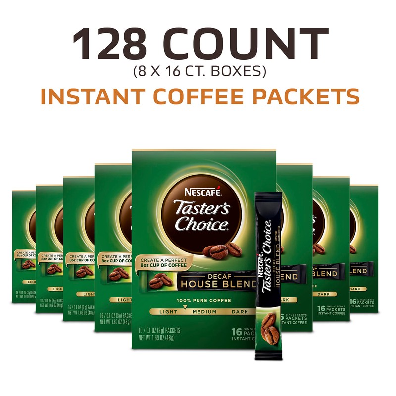NESCAFE Taster's Choice, Decaf House Blend Light Medium Roast Instant