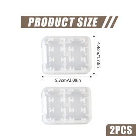 2pcs Sd Plastic Memory Card Storage Case - Hard Card Holder for Micro SD, SDHC, TF, MS Cards 8 in 1 Reusable Plastic Memory Card Storage Case (Cards Not Included)