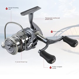Limnyves Reel Fishing 2500S 6.4:1 Spinning Reel Double Handle Grip Fishing Gear Fishing Reel