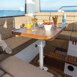 HWHongRV Upgraded Boat Table Pedestal, Detachable Adjustable Aluminum Alloy RV Table Base Stand Leg Base Mount Frame 17.8‑27.2 inch Height Range for RV Marine Boat Marine Yacht