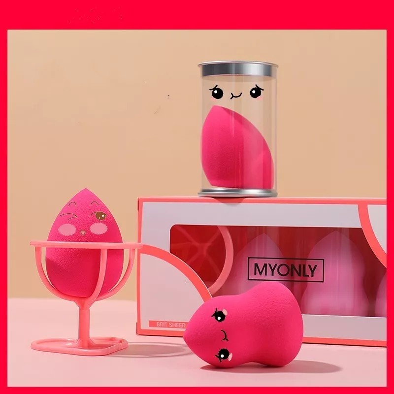 NO.8 Esponjas Para Maquillaje Cosmética Uso Húmedo Y Seco+estante