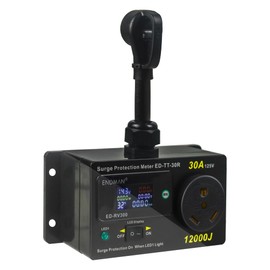 ENDMAN RV 50 Amp Surge Protector AC Power Meter,16000Joules 240V NEMA 14-50P LCD Dispaly KWH,Voltage Monitor with LED Display,10AWG Cable