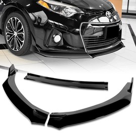 DriftX Performance, 3PCS Front Bumper Lip Kit fit for compatible with 2014-2016 Toyota Corolla S, GT-Style Splitter Trim Protection Spoiler, Air-Dam-Chin-Diffuser (Painted Black)