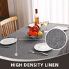 MikiUp Faux Linen Tablecloth - Slubby Textured Weaves Table Cloth