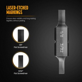 Galvanox Flat 1/8" - 3/32" Double Sided Replacement Bits for Leatherman Multi-tools (4 Pack)