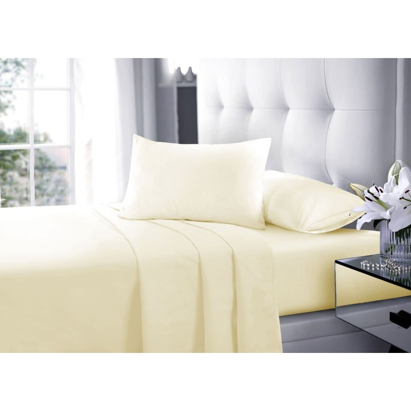Fitted Bed Sheet With FREE MATCHING 2 X PILLOW CASES