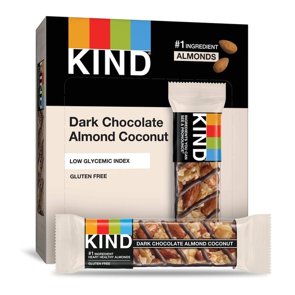 KIND Bars, Dark Chocolate Almond Coconut, Gluten Free, 1.4 Ounce Bars, 12 Count