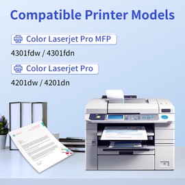 210A Toner Cartridges 4 Pack (with Chip) Compatible Replacement for HP 210A 210X for Color Laserjet Pro MFP 4301fdw 4301fdn Pro 4201dw 4201dn Series Printer Ink W2100A W2100X High Yield (BCMY, 4-Pack)