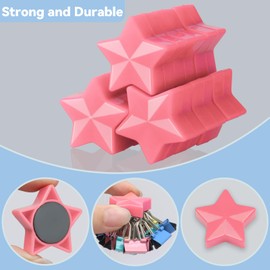 ZDZBLX Fridge Magnets Strong Magnet, 30 Pcs Magnet Small Magnets Whiteboard Magnets Heavy Duty Magnets for Crafts, Mini Tiny Cute Fridge Magnets for Adults,Notice Board Magnets for Fridge (Star, Pink)
