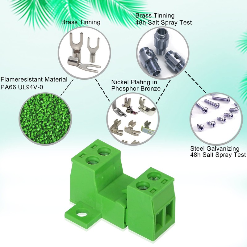 GINTOOYUN 5 Sets 2-Pin 5.08mm Terminal, 2EDGRK Phoenix Plug 2-Pin