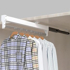 Extendable Clothes Rail for Pull-Out Hangers Adjustable Wardrobe Clothes Rail 350 mm White