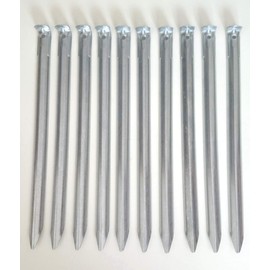 Tent Pegs 30 cm Galvanised Steel Pack of 10