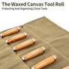 Baizoy Chisel Roll,6 Pockets Roll Up Tool Pouch,Waxed Canvas Small