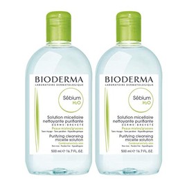 Bioderma - Agua limpiadora micelar purificante Sbium H2O y solucin desmaquillante para pieles mixtas a grasas, 16.7 onzas lquidas, paquete de 2...    