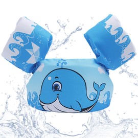 Swim Vest for Kids, Toddler Swim Arm Band for 22-66 lbs, Swim Jacket Water Wing Sleeve fit Baby Boy Girl, Whale Design