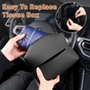 Huakaile 2 Stück Auto-Tücherhalter, PU-Leder, Auto-Tücherbox mit Gummiband und Schnalle,