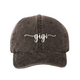 DSY Lifestyle Gigi Washed Embroidered Baseball Hat (Black)