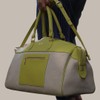 Zyan Lime Green Canvas and Leather Duffle Bag | Weekender