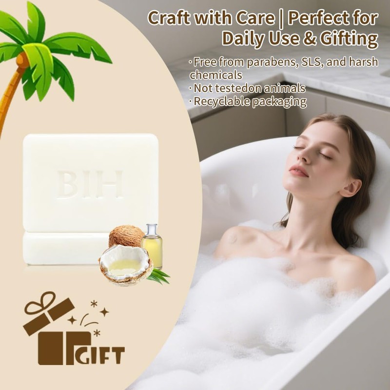 Natural Soap Bar, 2 Pack Vegan Cold Process Bar Soap