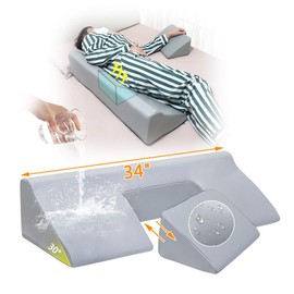 Wedge Pillow Positioning for Bedridden After Surgery Bed Sore Turning Sleeping Incline Pillows Anti Bedsore Turnover Foam Wedge U Shaped Body Positioners Hospital Waterproof Pressure Ulcer Cushion