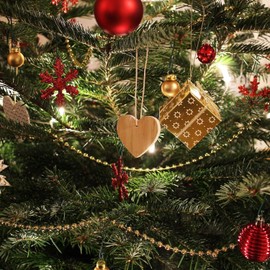 31 Feet Christmas Beaded Garland Shiny Beads Strand for Christmas Tree, Valentine, Exhibition, Wedding, Costume, DIY Decoration (6mm Gold Bead - 31ft)