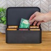 AuldHome Design AuldHome Enamelware Tea Bag Box (Black), Classic Sleek