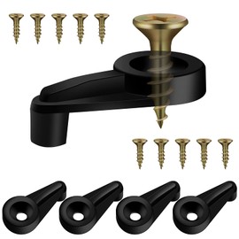 50 Pack Glass Retainer Clips Kit, Mirror Holder Glass Cabinet Clips 4 mm with Screws for Fixing Cabinet Doors(Black with Gold)