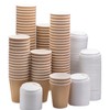 NYHI Set of 100 Brown Disposable Paper Cups with White